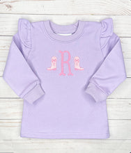 Load image into Gallery viewer, Purple Ruffle Sweatshirt