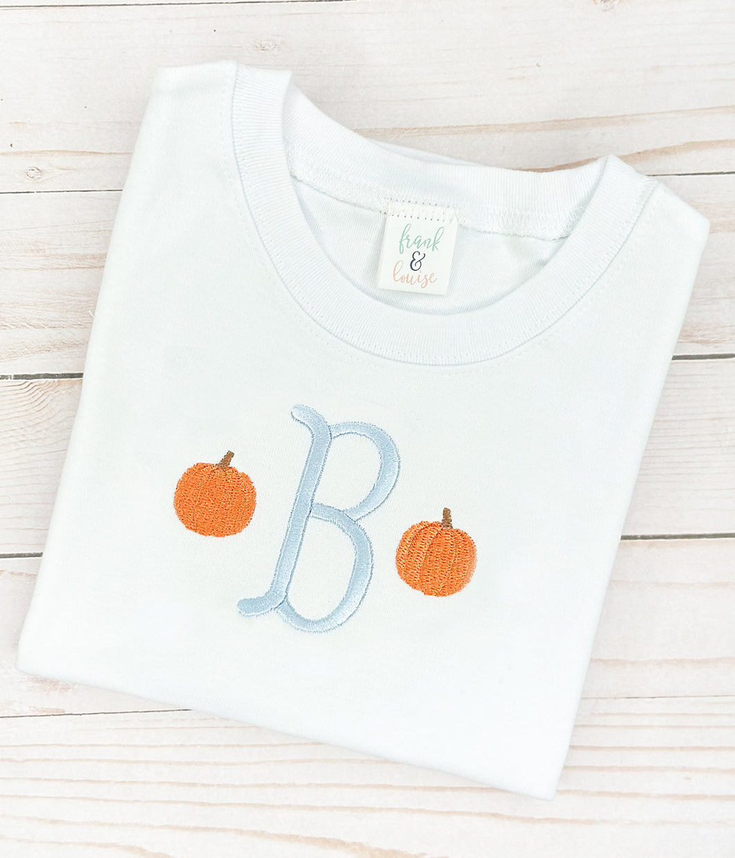 Simple Initial Pumpkin Shirt