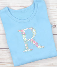 Load image into Gallery viewer, Colorful Floral Initial Shirt