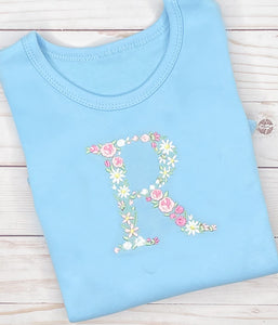 Colorful Floral Initial Shirt
