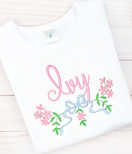 Floral Bow Name Shirt
