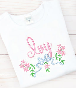 Floral Bow Name Shirt