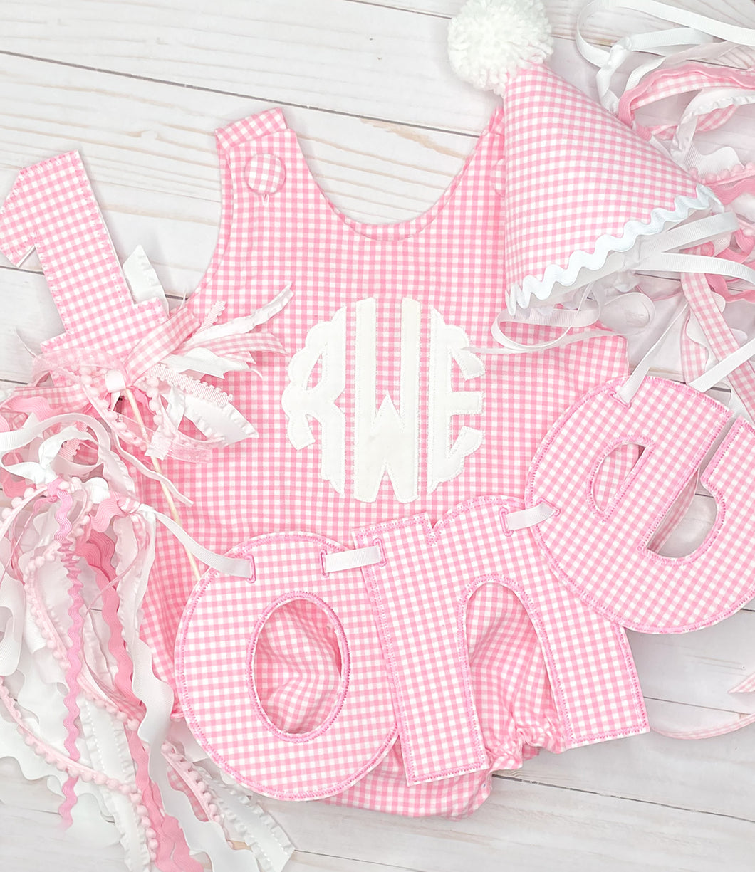 Pink Gingham Party Set
