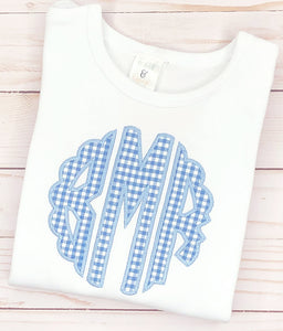 Periwinkle Scallop Monogram Shirt