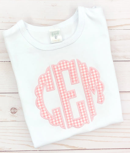Light Pink Scallop Monogram Shirt