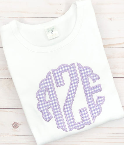 Purple Scallop Monogram Shirt