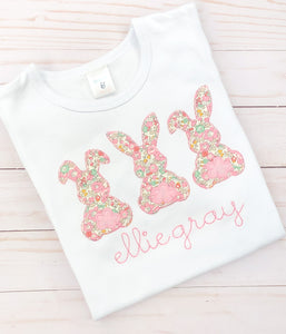 Pink Floral Bunny Trio Shirt