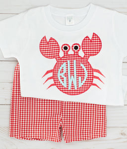 Appliqué Crab Shirt & Shorts