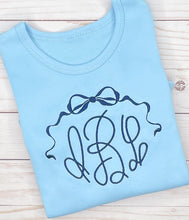 Load image into Gallery viewer, Navy Bow Monogram Shirt