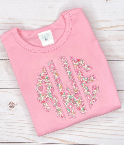 Pink Floral Monogram Shirt