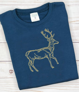 Navy Vintage Deer Shirt